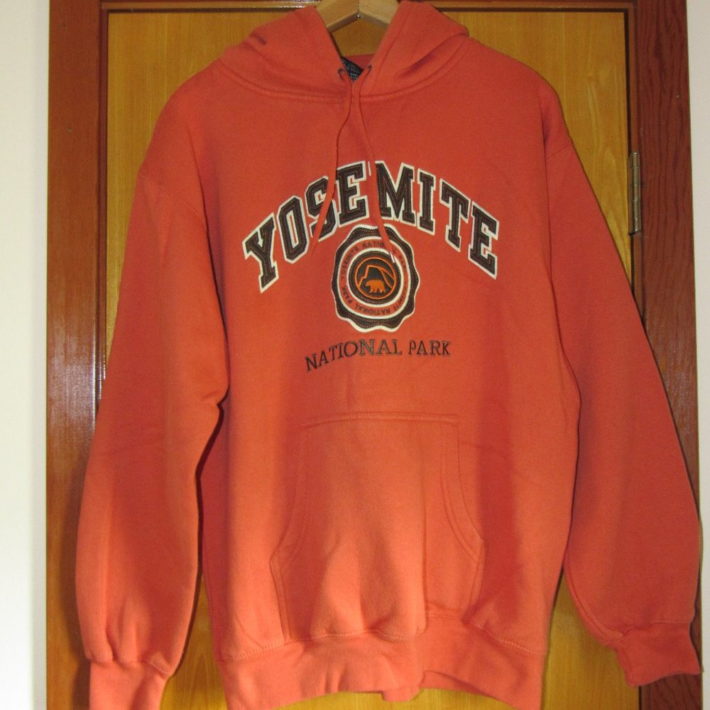 Prairie Mountain Yosemite National Park Orange Pullover Hoodie Sweatshirt